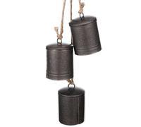 CLISPEED Vintage Rustic Cow Bells Christmas Ornaments with Rope Clear Sound Harmony Bells for Xmas Tree Decor Country Style Hanging Decoration for Doors Windows Wreaths and Weddings