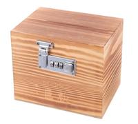 CLISPEED Vintage Wooden Piggy Bank with Combination Lock Multi Function Coin Money Box for Home Decor and Savings Compact Flat Bottom Treasure Case Easy Clean Surface Educational Storage