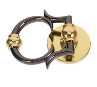 CLISPEED Vintage Zinc Alloy Door Knocker Black with Ring Pull Handle for European Style Front Door and Gate