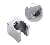 CLISPEED Wall Mount Solid Brass Shower Head Bracket Holder Rust Resistant Handheld Shower Hose Support for Bathroom Hand Sprayer Wand Silver Finish Replacement for Standard Heads