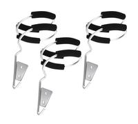 CLISPEED Wall Mounted Hair Dryer Holder Rack Space Saving Stainless Steel 3pcs Set Wall Hung Dryer Rack Sturdy for Bathroom Organiser