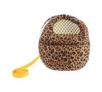 CLISPEED Warm Leopard Print Pet Carrier Backpack Large Size Hamster Travel Bag with Insulated Lining Portable Outdoor Storage Pouch for Small Animals Random Color