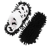 CLISPEED Washable Mop Slippers with Microfiber Chenille Reusable Sweeping Shoes for Home Floor Cleaning Strong Absorption Silent Walking Dust Mops for Hardwood and Tile