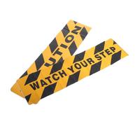 CLISPEED Watch Your Step Anti-slip Warning Tape 15cm X 60cm Caution Safety Floor Decals Black Yellow 2pcs for Stairs Walkways Industrial Marking and Hazard Prevention
