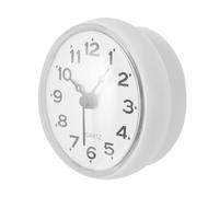 CLISPEED Water Resistant Shower Clock with Suction Cup Anti-Fog White Wall Clock for Bathroom and Office