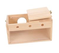 CLISPEED Wear Resistant Wooden Bird Nesting Box with Transparent Right Opening Durable Parakeet and Cockatiel House for Hanging Placement Safe Material Suitable for Australian Parrots