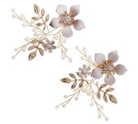 CLISPEED Wedding Bridal Shoe Clip Flower Decoration Alloy and Imitation Pearl Material Stylish and Pretty Shoe Accessories for Birthdays and Dance Parties