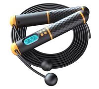CLISPEED Weighted Digital Counting Jump Rope with Magnetic Sensor Adjustable Speed Skipping Rope for Indoor Fitness Calorie Display Non-slip Handles for Men Women Workout Training
