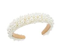 CLISPEED White Pearl and Crystal Bridal Headband for Wedding and Party, Baroque Style Delicate Hair Accessory with Comfortable Fit for Ladies