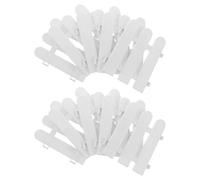 CLISPEED White Plastic Garden Fence Picket Style, 10Pcs 20X17Cm Decorative Path and Flowerbed Edging with Smooth Surface and Ends