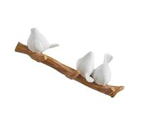 CLISPEED White Resin Bird Perched on A Branch Wall Mounted Coat Hook for Bathroom and Garden Decoration, Space Saving Design that Will Not Damage Clothes with Unique Aesthetic