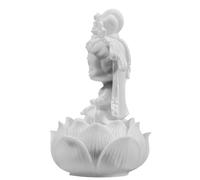 CLISPEED White Resin Guanyin Buddha Figurine Tabletop Decor Serene Meditation Ornament Home Craft Sculpture with Retro Style for Indoor Outdoor Use