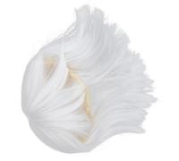 CLISPEED White Synthetic Wig with Natural Bangs for Women Breathable Straight Real Looking Hair White Holiday Cosplay Accessory for Party and Photo Dress Up