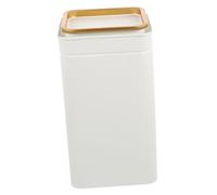 CLISPEED White Tinplate Tea Canister with Sealed Lid Elegant Tea Storage Jar for Home and Shop Use Practical and Stylish Container Dried Fruit Candy and More