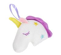 CLISPEED White Unicorn Bath Sponge Exfoliating Shower Ball with Hanging Rope for Soothing Skin Rich Mesh Loofah for Womens Body Cleansing and Relaxing Shower Experience