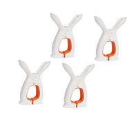 CLISPEED Windproof Plastic Clothes Clips Large Orange 4pcs, Sturdy Quilt and Towel Pegs for Laundry Line, Home Use Clothespins for Bedding and Outdoor Drying