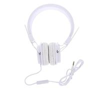 CLISPEED Wired Over-ear Gaming Headphone with Mic Comfortable Breathable Design for Computer Play Smooth Sound No Voice Delay White Simple Style