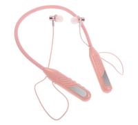 CLISPEED Wireless Neckband Earbuds with Card Slot and Digital Battery Display Ergonomic Collar Headset for Sports Gaming and Everyday Use Playback Crisp Hifi Sound Comfortable Fit in Pink