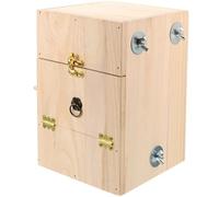 CLISPEED Wood Bird Nest Breeding Box Small Home Bird Incubator Hatchery Natural Wooden Nesting Box for Parakeet Budgie Cockatiel Lovebirds with Play and Rest Space