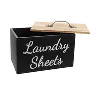 CLISPEED Wood Dryer Sheet Holder with Lid for Laundry Room Organizer Capacity Laundry Storage Box for Dryer Sheets and Balls Farmhouse Style
