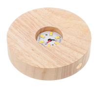 CLISPEED Wood LED Light Base for Crystal Items and Objects USB Powered Illuminating Display Stand Pedestal for Home Decor Khaki Wood Display Base
