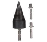 CLISPEED Wood Splitter Drill Bit with Shank Adapters for Firewood Splitting High Hardness Steel Log Splitter Drill for Oak Hickory Walnut Sycamore Efficient Wood Drilling Tool