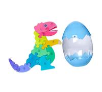CLISPEED Wooden Assembling Dinosaur for Early Education Puzzle Plaything with Random Color Dinosaur Egg Educational Gift for Development Random Color