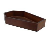 CLISPEED Wooden Coffin Serving Tray with Elegant Gothic Design, Versatile Usage for Halloween Decor and Home Decor, Brown Wooden Party Tray for Storing Keys and Displaying Candy