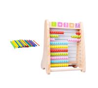 CLISPEED Wooden Computing Rack Educational Plaything with Drawing Board Arithmetic for Early Learning Brain Development and Creative Painting Preschool Math Tool