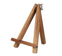 CLISPEED Wooden Desktop Phone Shelf and Tablet Holder with Folding Tripod Design, Coffee Colour Display Rack for Painting and Phone Placing, Stable and Portable Stand for Desk Use