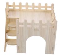 CLISPEED Wooden Guinea Pig Hideout House with Ladder Tear-resistant Small Animal Shelter for Hamsters Hedgehogs Rats and Rabbits Multipurpose Pet Hideaway for Rest and Play
