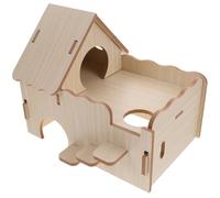 CLISPEED Wooden Guinea Pig House for Cage with Safe-to-bite Solid Wood Material, Suitable for Training the Pet and DIY Paint, Multi-functional Small Animal Habitat