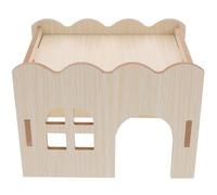 CLISPEED Wooden Guinea Pig with Wave Ladder Ramp for Small Pets, Wear-resistant and Safe to Play, Indoor Small Animal Hideout Suitable for Rest the Year