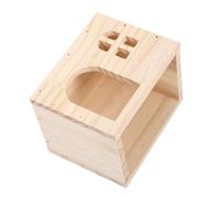 CLISPEED Wooden Hamster Hideout House Multi-chamber Small Animal Shelter Secure Design Breathable Pet Habitat Decor for Guinea Pigs Hamsters Portable Easy-clean Small Pet Hideaway