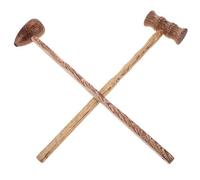 CLISPEED Wooden Massage Hammer Set Relaxing from Ache and Exhaust 2pcs with Oval Bamboo Joint Shape, Lightweight Muscle Massage Pat for Home and Travel for People Sitting Long Hours