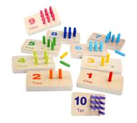 CLISPEED Wooden Number Insert Sticks Educational Toy for Children Toddlers Montessori Sensory Cognitive Development Early Learning Counting Matching Game for Boys Girls
