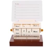 CLISPEED Wooden Perpetual Desk Calendar with Numbered Blocks, Reusable and Easily Adjustable Date, Decorative Office and Home Supply, Gift for School Or Family Use