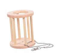 CLISPEED Wooden Rabbit and Guinea Pig Hay Rack Feeder with Chain Dual Purpose Grass Holder and Food Manger for Small Animals Organized Clean Feeding to Minimize Waste