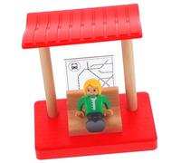 CLISPEED Wooden Railway Track Accessory Mini Station Platform Model for Safe Wood Construction with Smooth Edges Educational Simulation Station Platform for Hands Play and Imagination