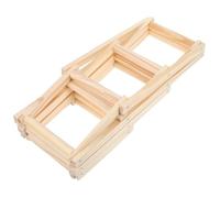 CLISPEED Wooden Rat Climbing for Hamsters and Rats, Natural Wood Material with Multiple Openings, Khaki Step Ladder for Hamster Cage Exercising and Playing Accessories