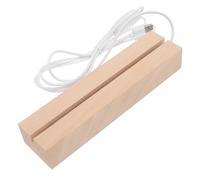 CLISPEED Wooden Rectangle LED Light Base Warm White Glowing Desktop Decor Display Stand for Art Ornaments DIY Nightlight with Slot Simple Practical Lighting