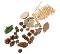 CLISPEED Wooden Retro Photo Props Set for Food Photography, Creative Leaf and Pine Cone Background Accessories, Vintage Studio Posing Props for Photo Shoots Random Style