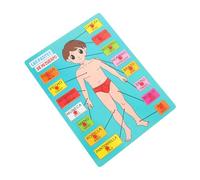 CLISPEED Wooden Spanish Language Human Body Parts Puzzle for Educational Cognitive Matching Board for Easy Handling Lightweight Material Early Learning Body Recognition