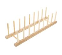 CLISPEED Wooden Spool Holder Thread Storage Spool Holding Rack Beige Simple Design Fine Craftsmanship Practical Sewing Organizer 14.15x3.93x3.93in