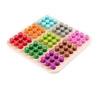 CLISPEED Wooden Sudoku Game Natural Wood Peg Board Brain Teaser Puzzle for Adults Educational Chess Leisure Desktop Game