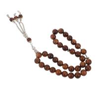 CLISPEED Wooden Tasbih Prayer Beads 33 Large Natural Sandalwood Beads Handmade Islamic Rosary Bracelet for Ramadan Meditation and Muslim Worship