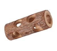 CLISPEED Wooden Tunnel Toy for Small Pets and Hamsters, Natural Coffee Colour, Smooth No Burr Finish, Hideout and Foraging Toy for Pet Cage Enrichment