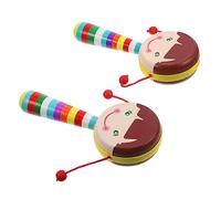 CLISPEED Wooden with Cartoon Elements for Babies Small Handheld Baby Rattles Safe Infant Sensory for Early Development and Teething Random Color