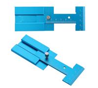 CLISPEED Woodworking Bench Height Gauge Screw Fixing Device Metric Height Gauge Ruler Aluminium Alloy Sky-blue for Table and Trimming Machine, Carpenter Use