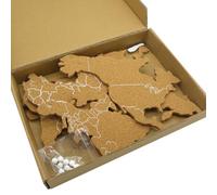 CLISPEED World Map Pin Board Decorative Cork Bulletin Board with Self-Adhesive Feature for Classroom and Wall Decor